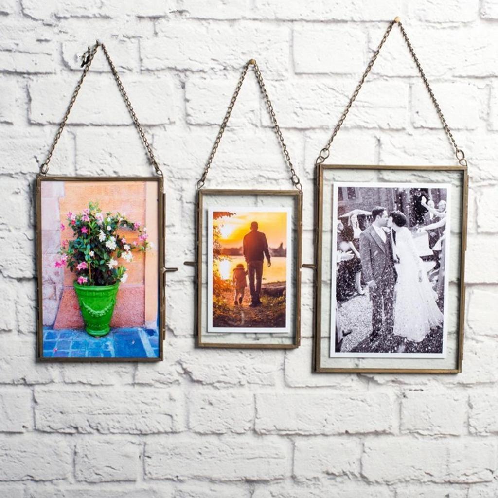 Double Sided Glass Hanging Picture Photo Frame Flower Plant Display Frame Ebay