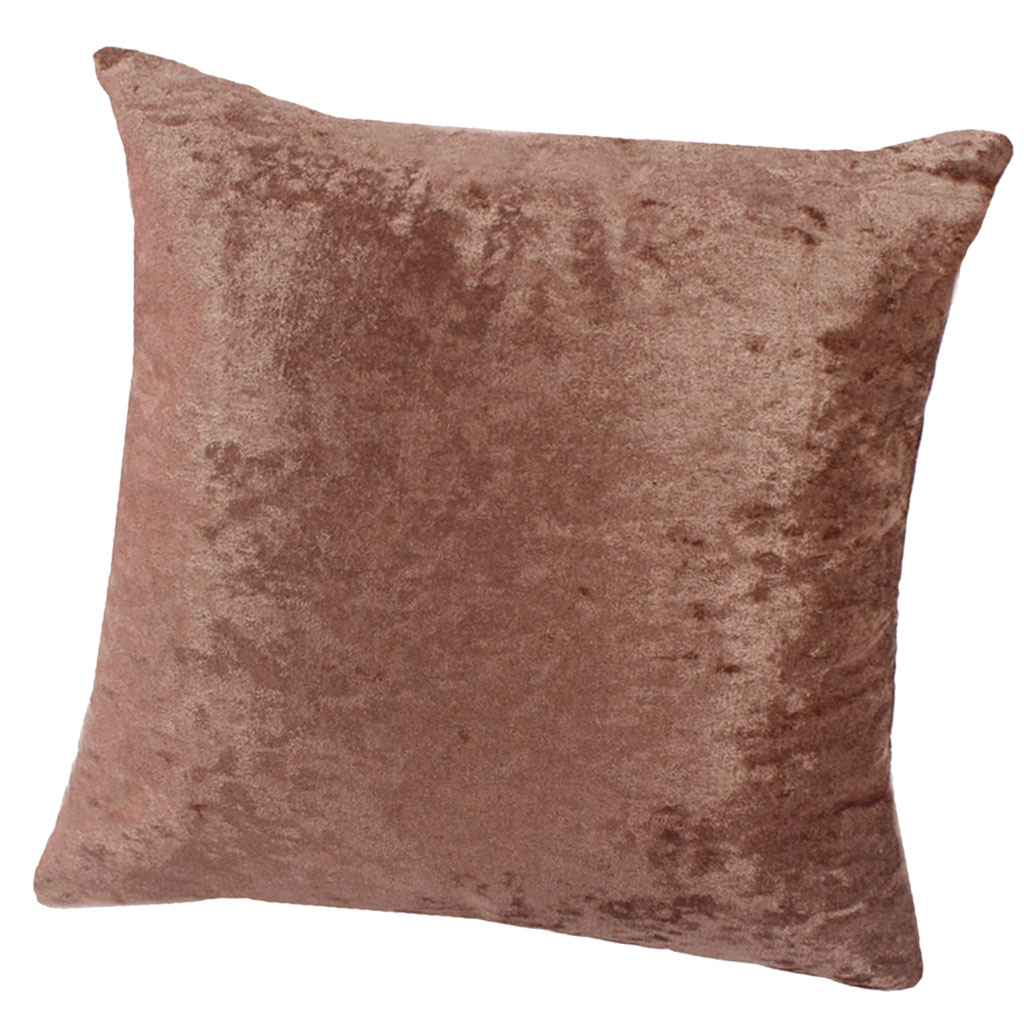 60x60cm Square Short Plush Velvet Throw Cushion Cover For Sofa Bed Brown