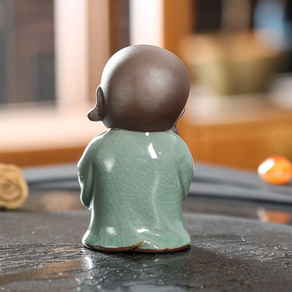 Ceramic Small Buddha Statue Monk Figurine Tea pet  Ornaments Style-9