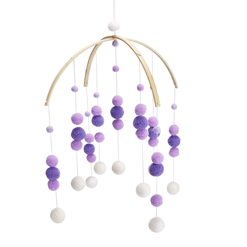 Wind Chime Kids Room Crib Decorative Hanging Balls String Craft Toy Ornament Purple