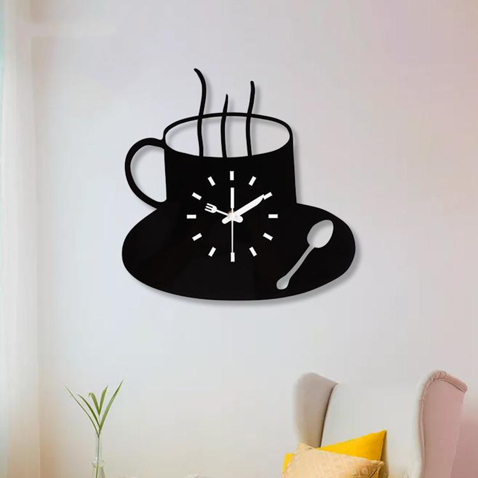 Creative 12'' Wall Clock Mute Decorative Wall Clocks Cafe No-Ticking Watch