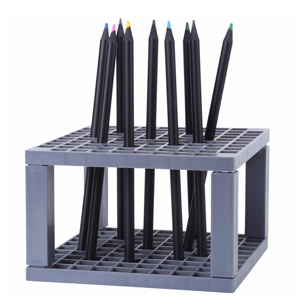 Paint Brushes Holder Pencil Display Shelf Rack Organizer Art Supplies Gray