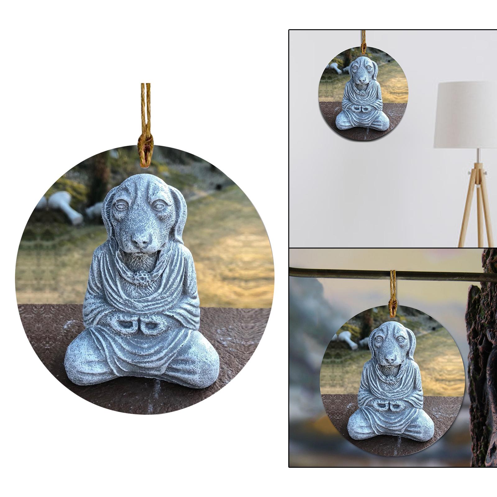 Meditating Buddha Dog Car Charm Hanging Ornament Statue Style 01