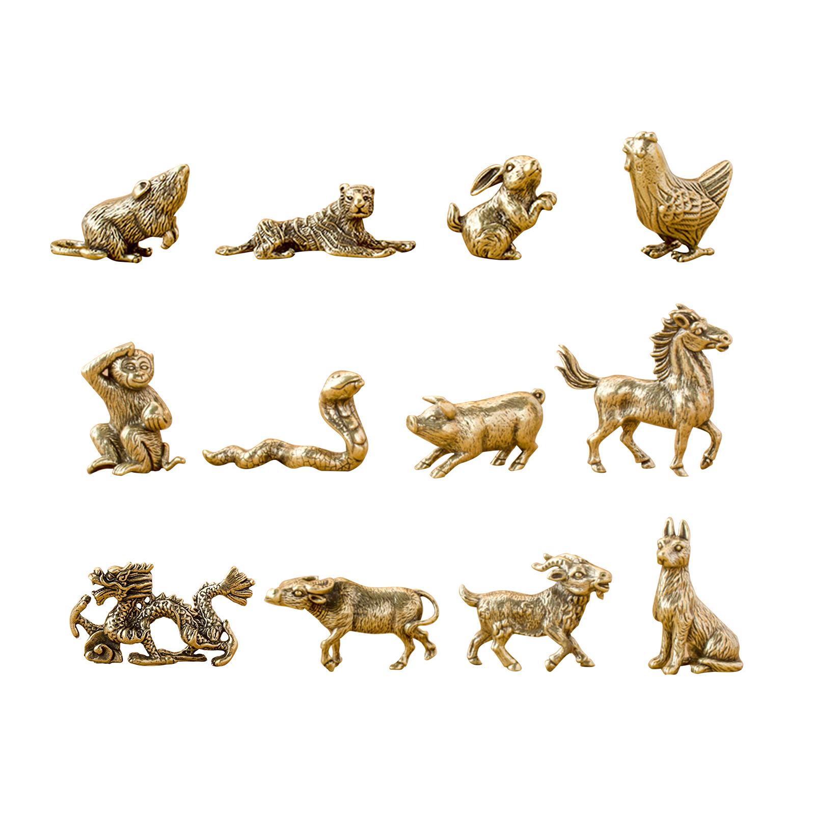 12 Pieces Chinese Zodiac Figurine Set