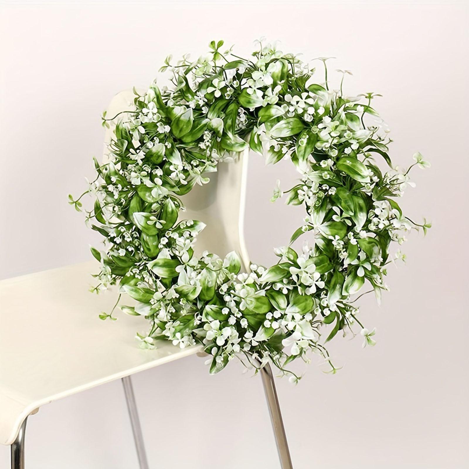 Gypsophila Wreath Summer Artificial Hanging Ornament for Party Patio Holiday