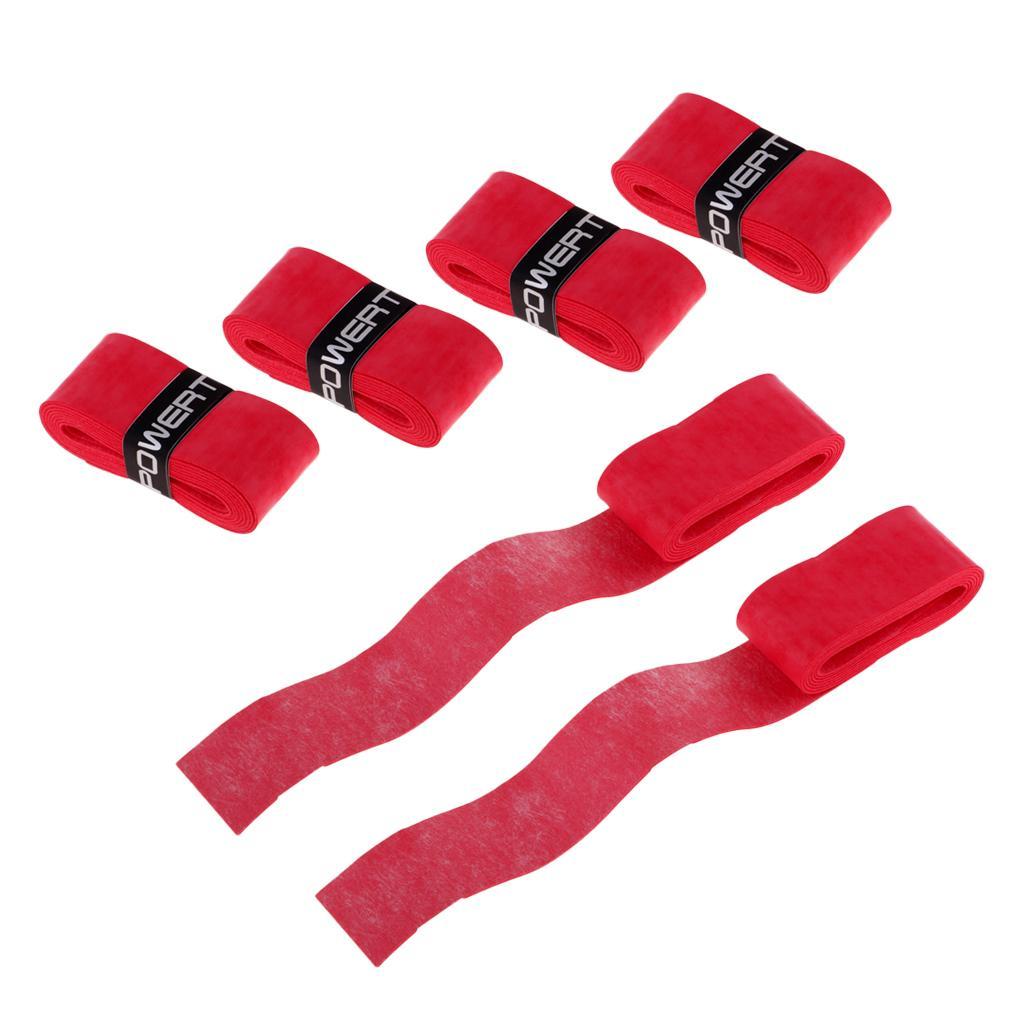 6 Pieces Tennis Badminton Squash Racket Grip Overgrip Tape Red