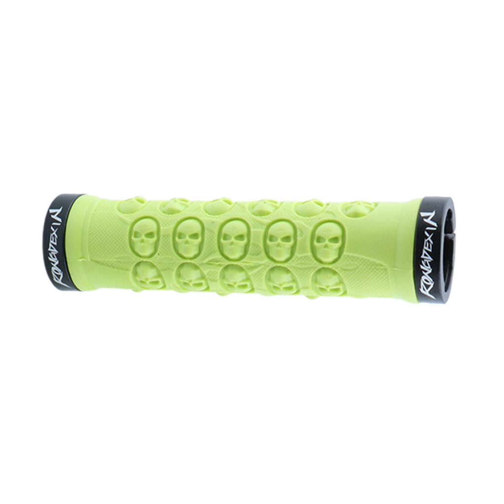 Bike Handlebar Sleeve Rubber Bicycle Lock on Anti slip Grip Green Skull