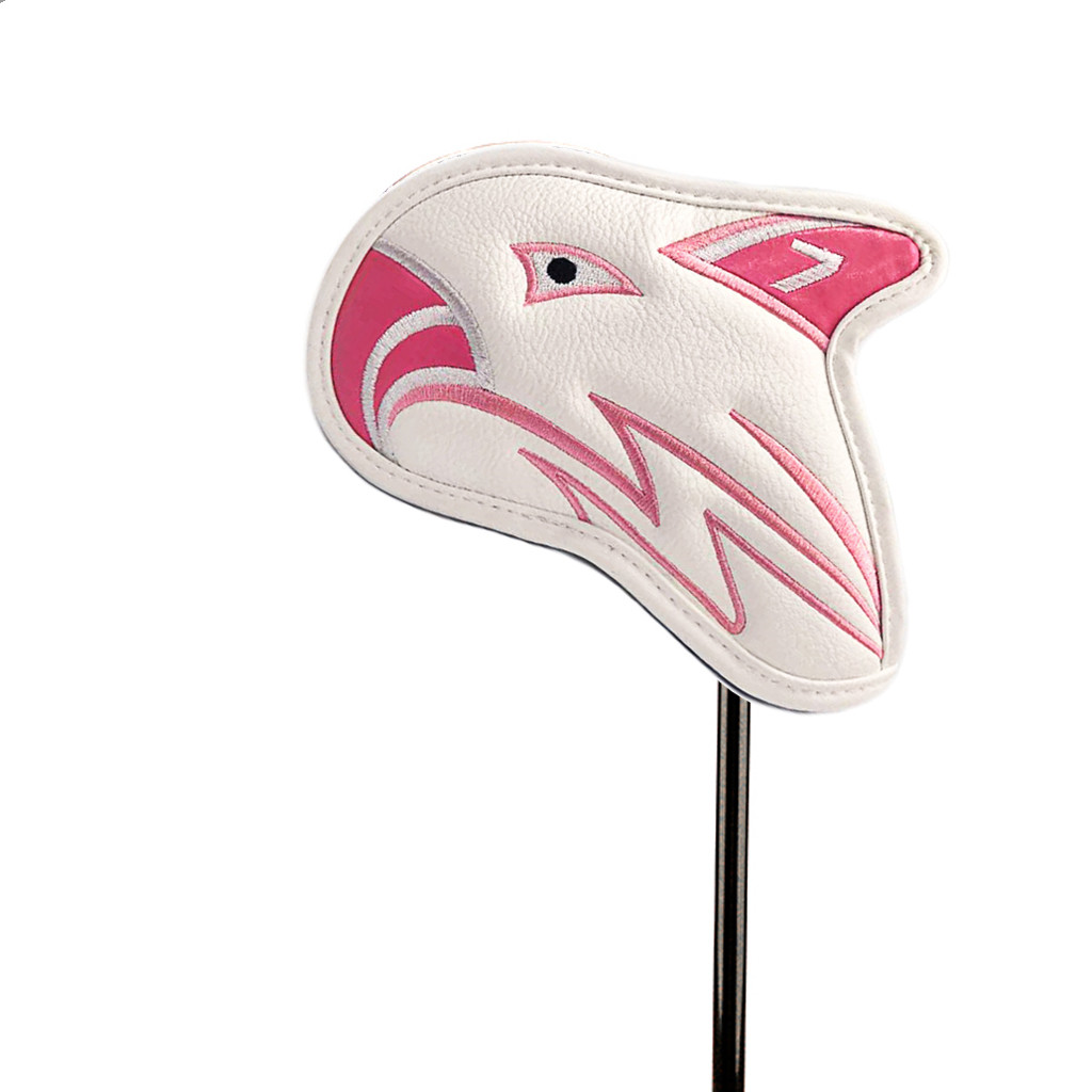 11pcs Waterproof Skull Golf Iron Head Cover Club Putter Headcover Pink White