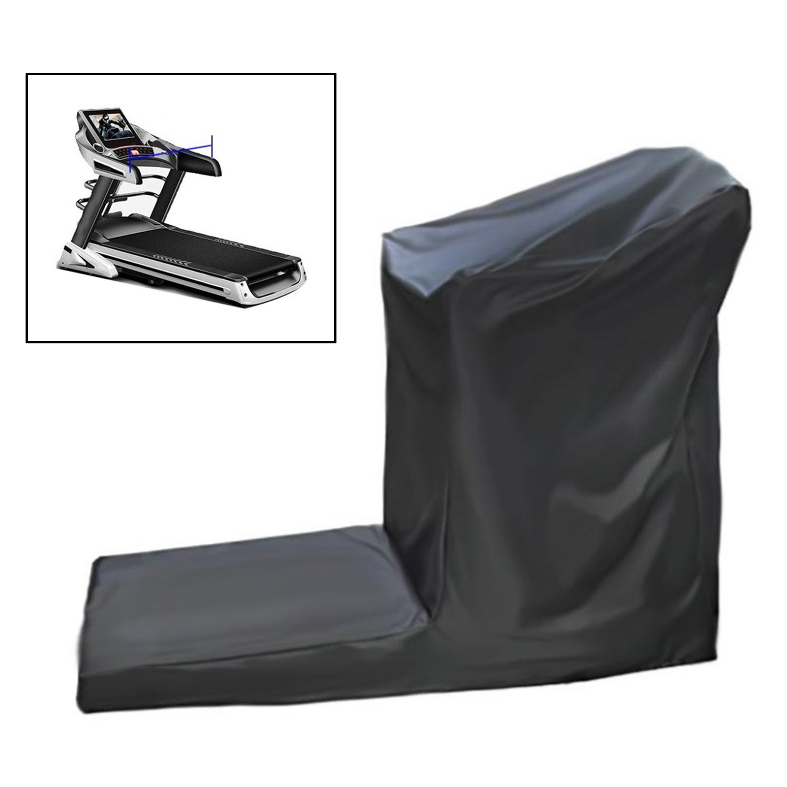 Treadmill Cover Running Machine Non-Folding Protector Black_185x91x155cm