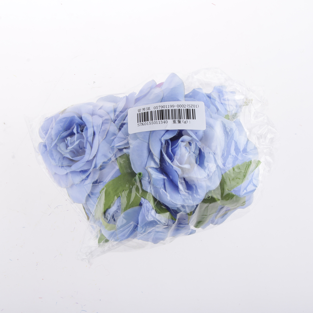 Rose Artificial Single Side Flower DIY Wedding Hair clip Blue