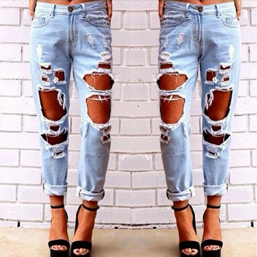 stretch ripped jeans