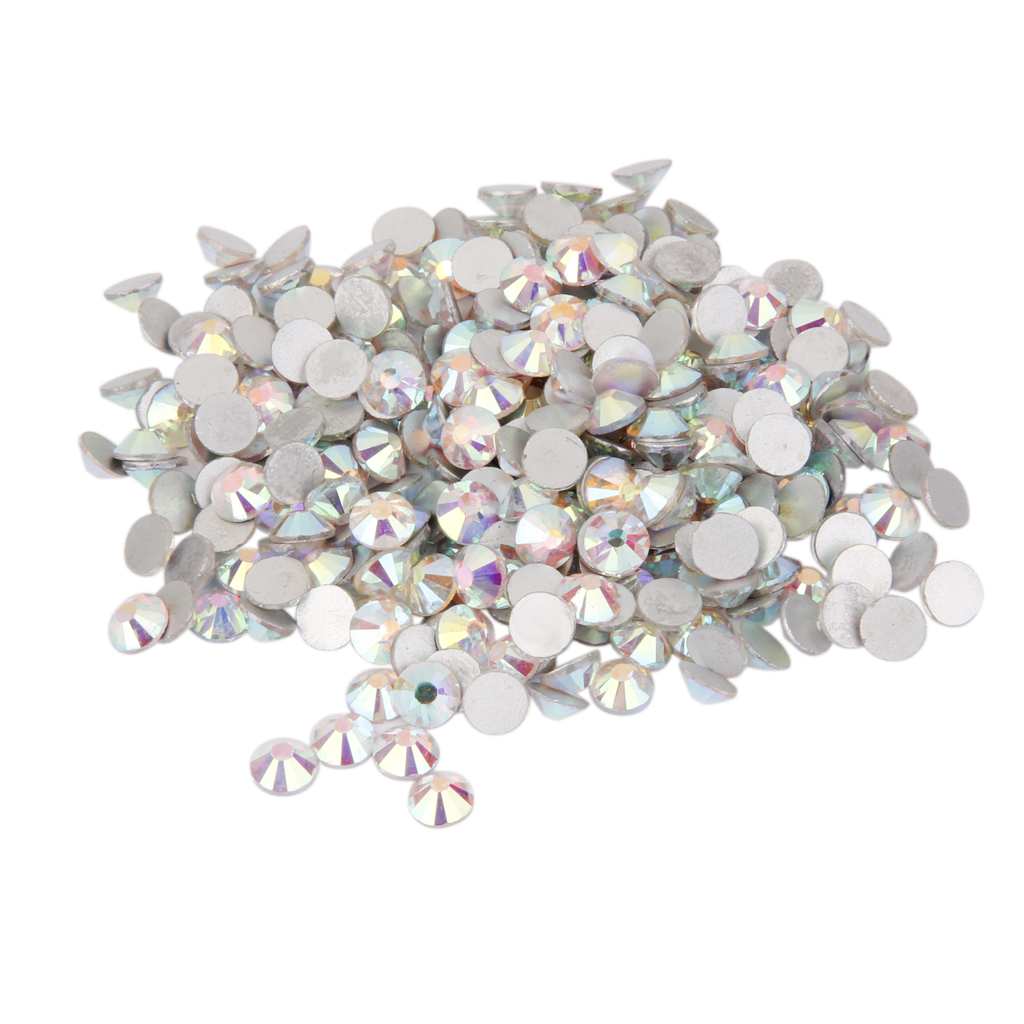 1400pcs/SS16 Glass Crystal Round Flat Back Rhinestones Gems White AB
