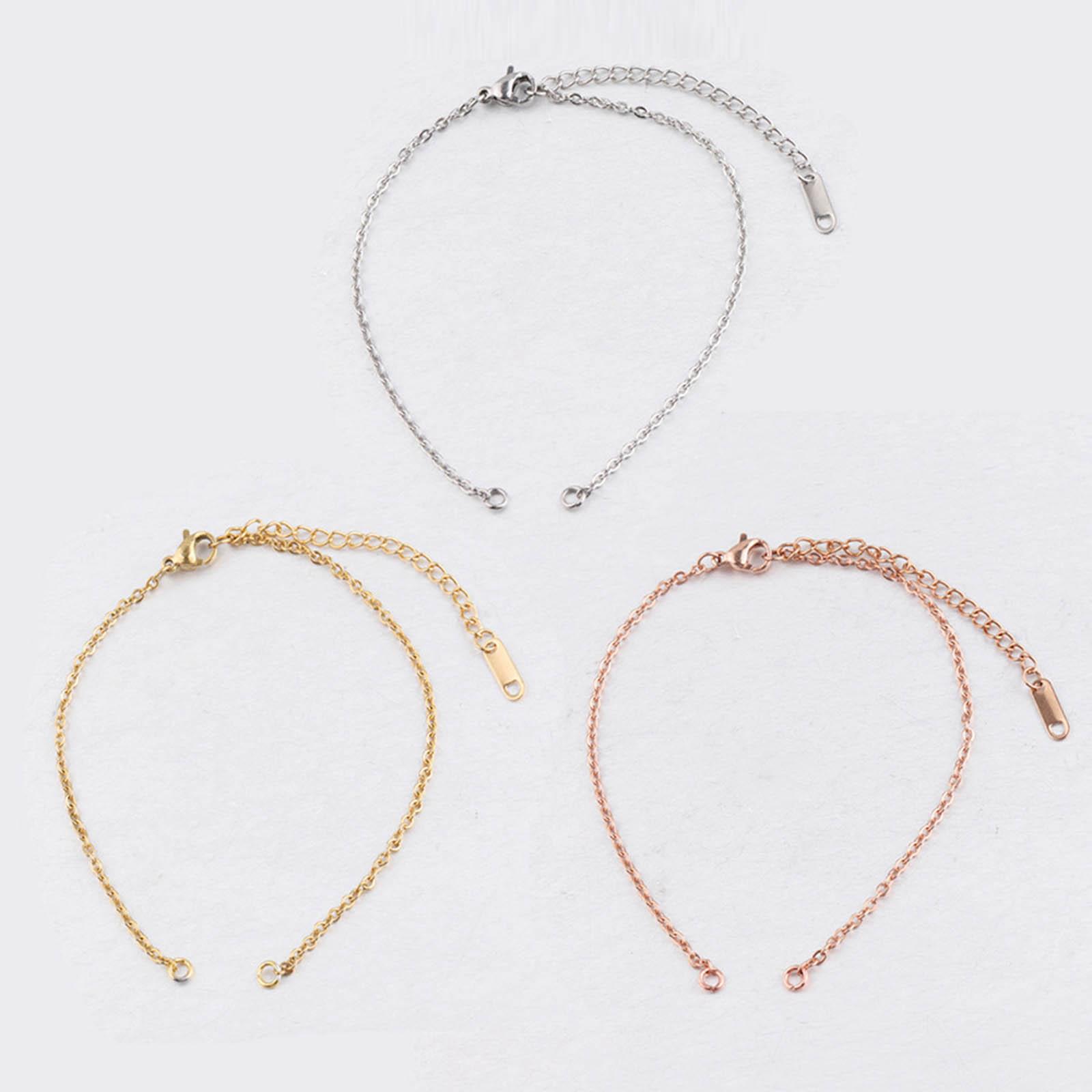 Necklace Extension Tail Chain with Lobster Clasps Bracelet Gold 1.5mm