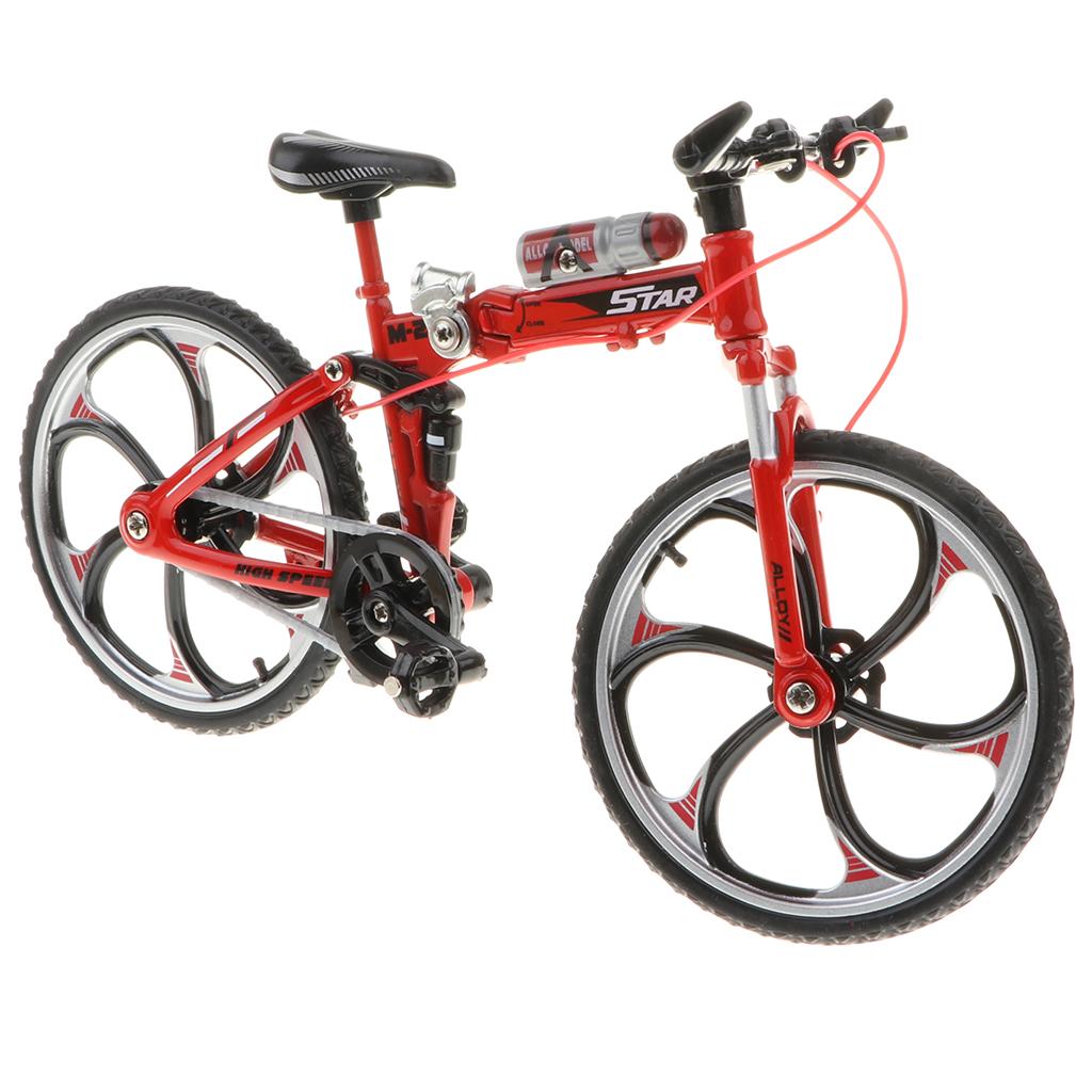 1:10 Scale Alloy Diecast Bike Model Handicraft Bicycle Toy Red Foldable