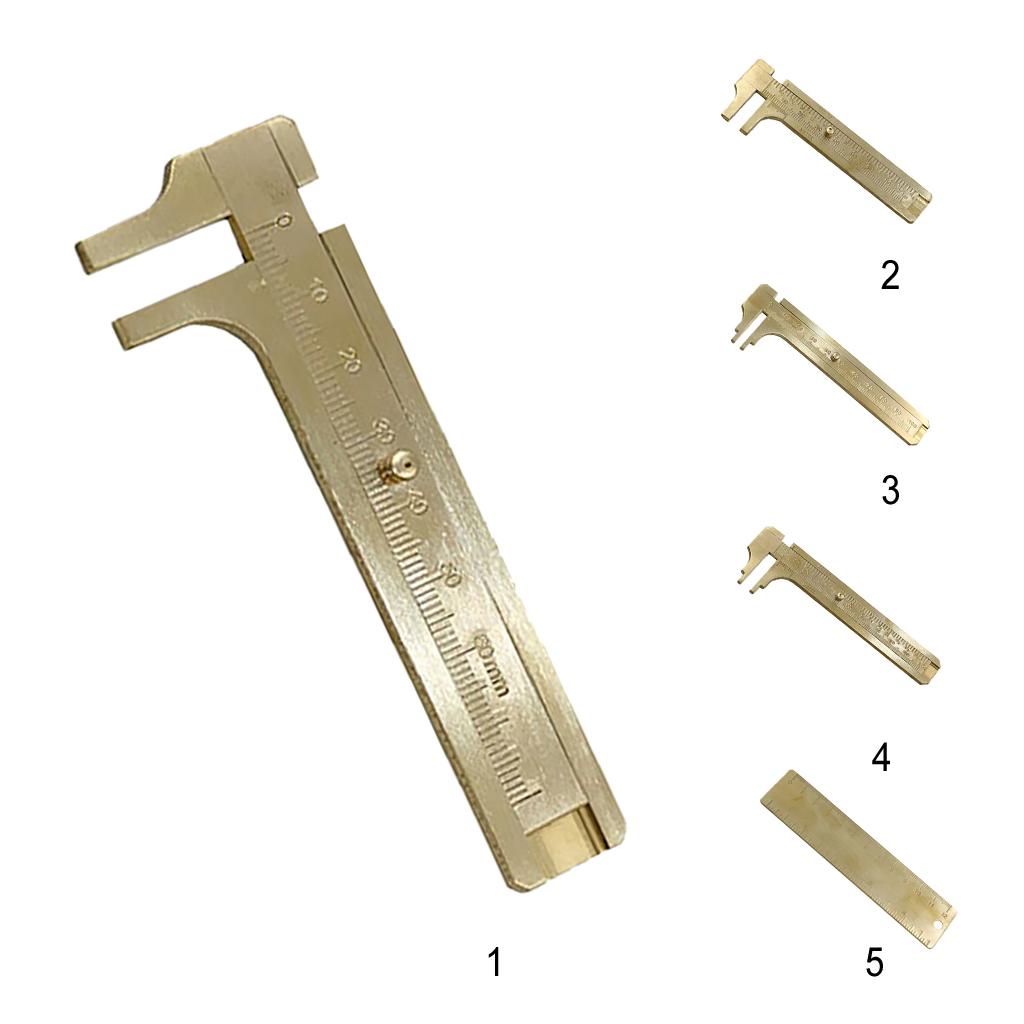 2x Measurement Tool Pocket Brass Sliding Gauge Vernier 80mm Single Scale