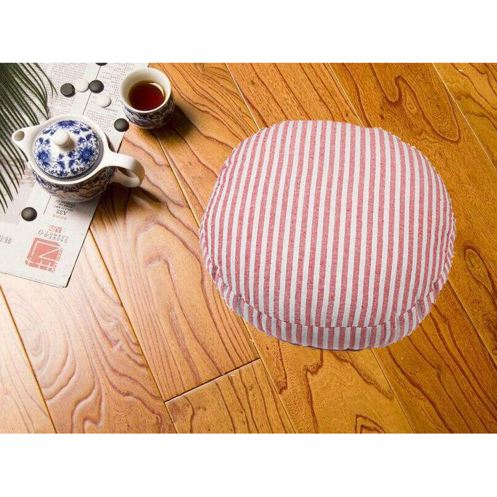 Tatami Cushion Chair Seat Pad Pillow Floor Tablemat Red Strips Washable