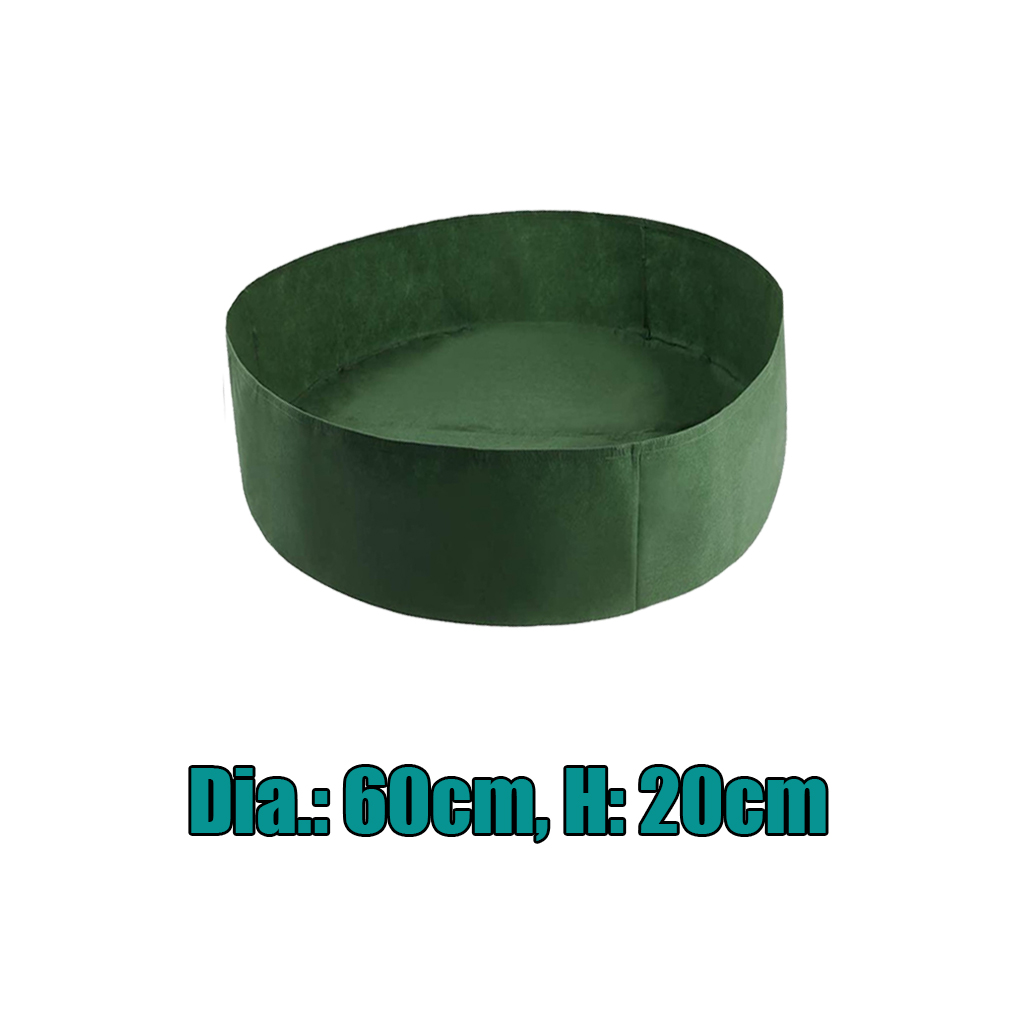 Round Felt Non-woven Plant Grow Bags Potato Container Green_60x20cm