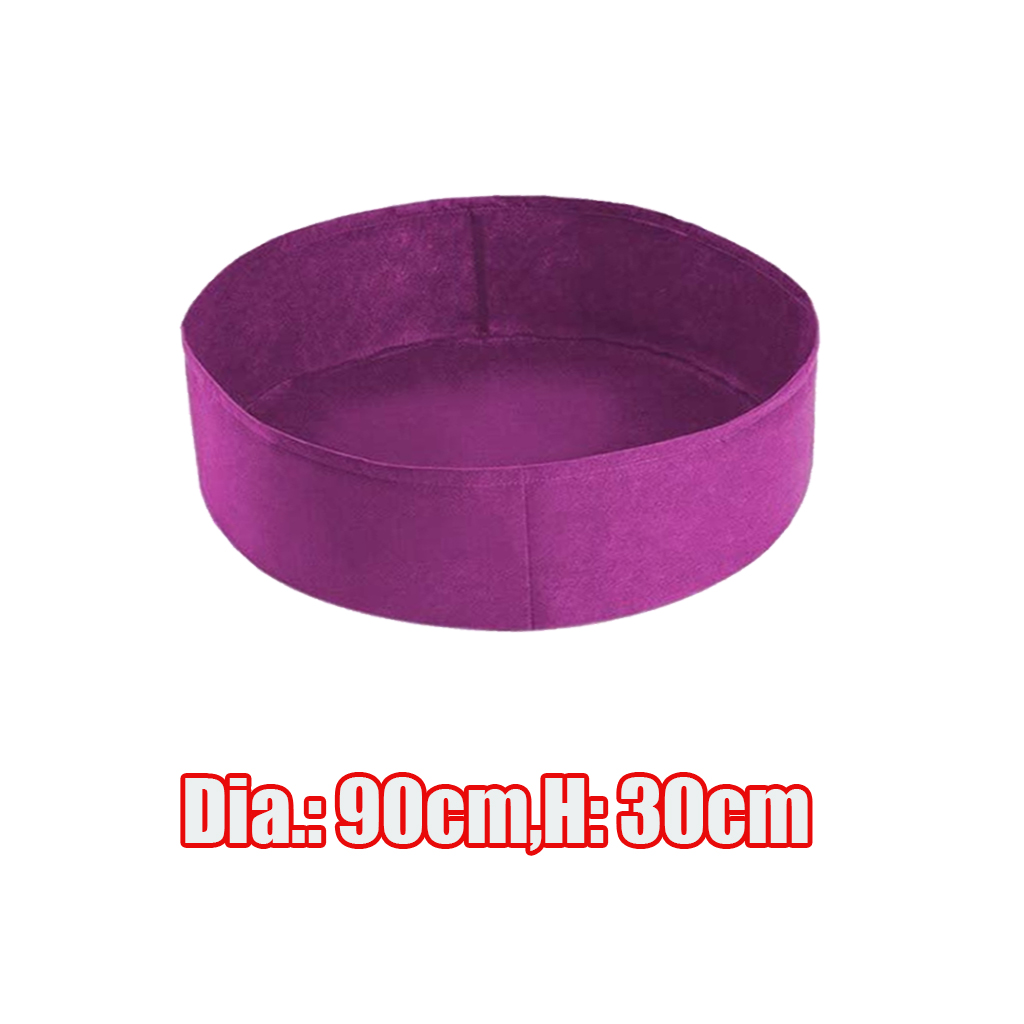 Round Felt Non-woven Plant Grow Bags Potato Container Purple_90x30cm