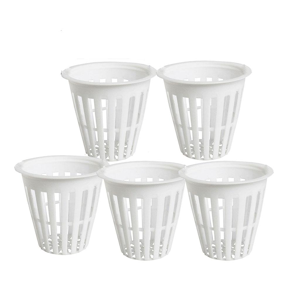 5x Garden Net Cups Basket Hydroponic Aeroponic Planting Grow Mesh Pots White