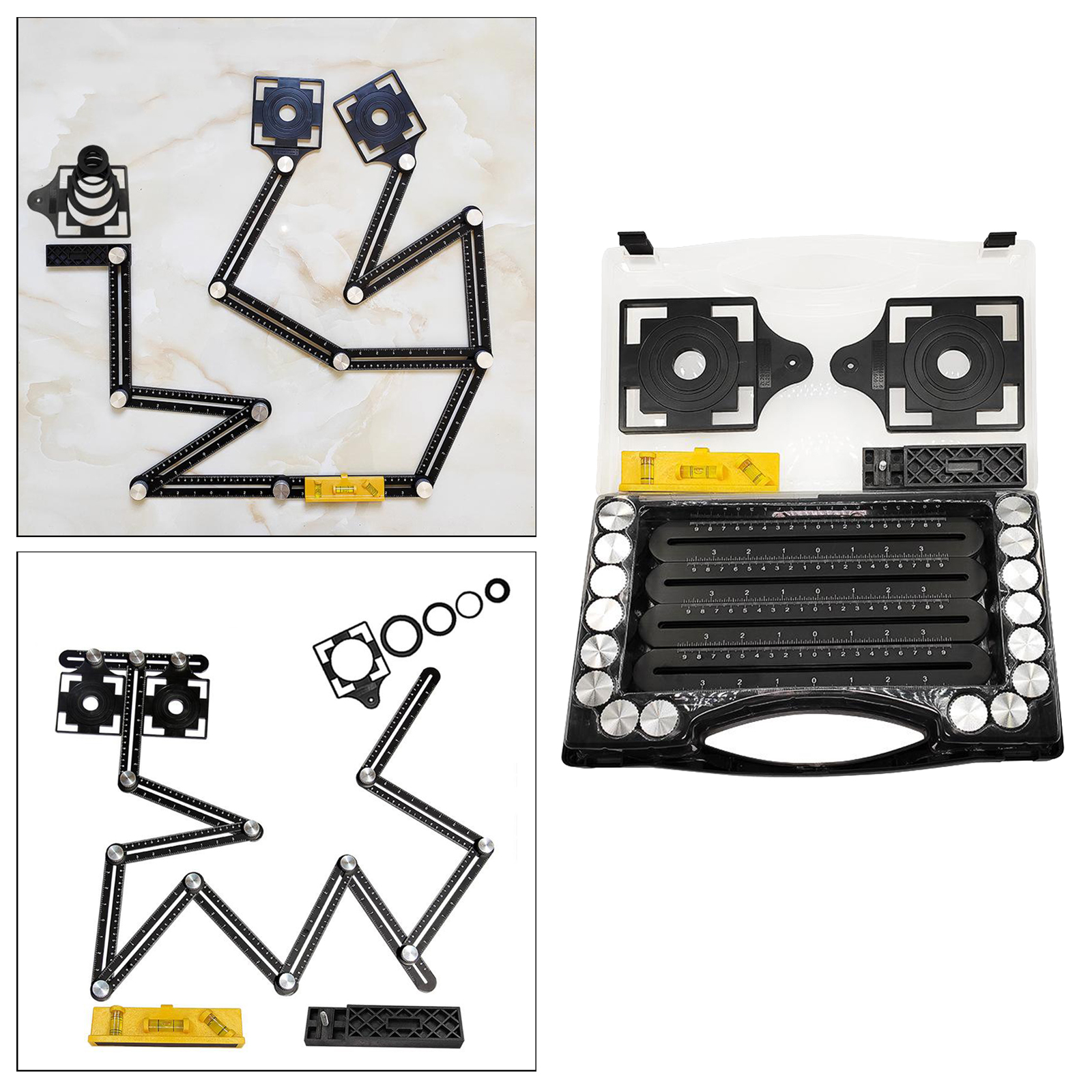 12 Folding Multi Angle Measuring Ruler Tile Measuring Tool for Carpentry