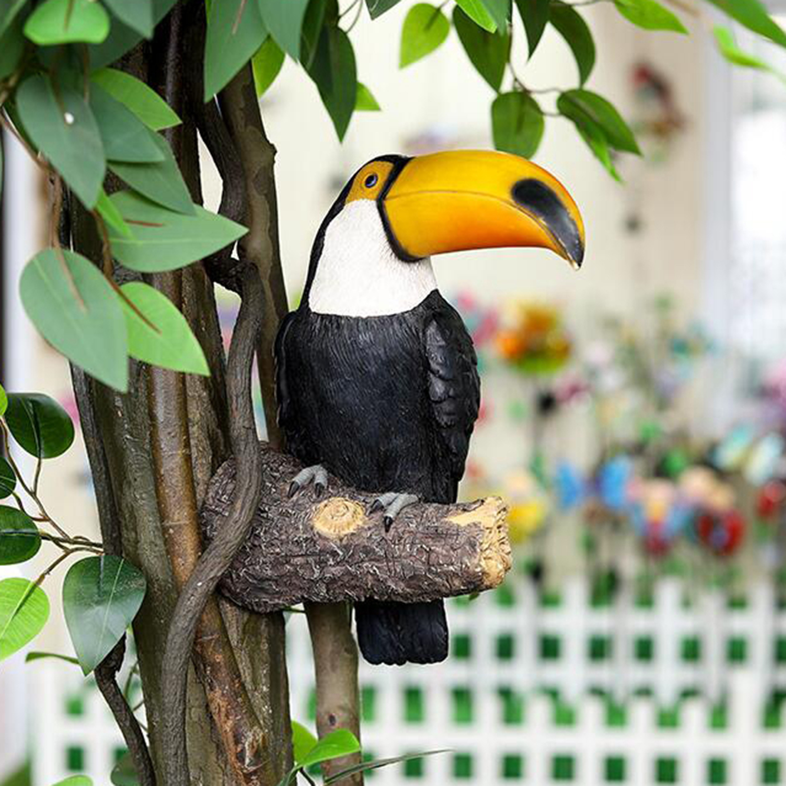 Toucan Tree Hugger Whimsical Garden Peeker Yard Art Outdoor 18.3x11x29cm