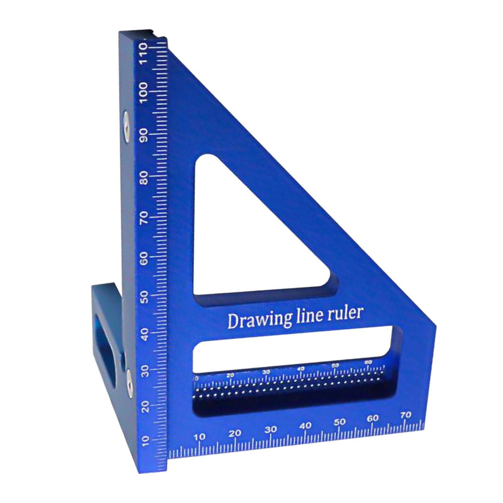 Multi Angle Measuring Ruler Miter Triangle Ruler Professional Aluminum Alloy Blue