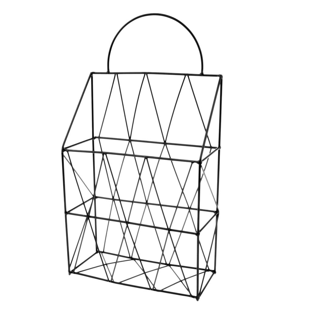 Multi-function Magazine Newspaper Storage Basket Book Holder Organizer Black