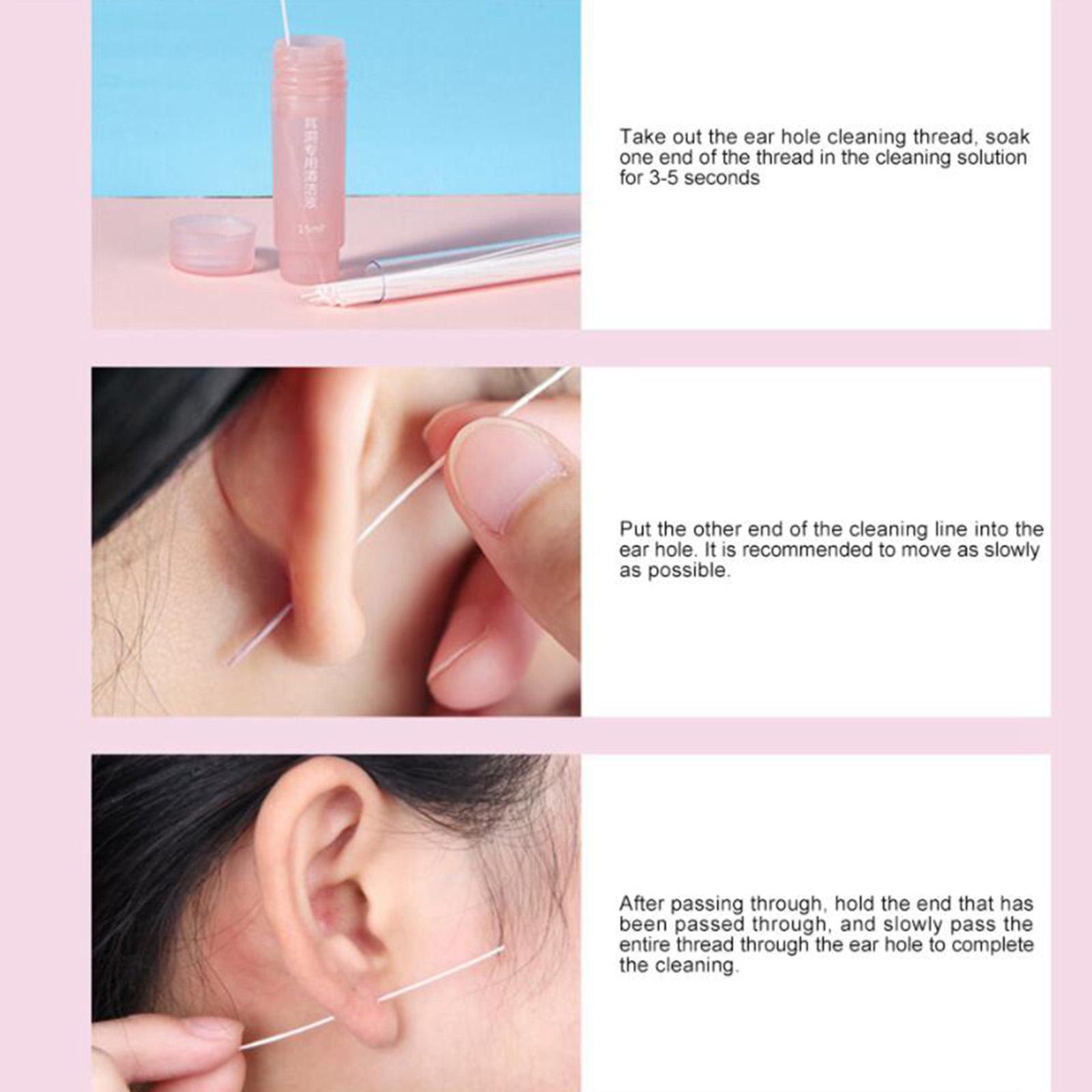 Piercing Aftercare Earrings Hole Cleaner Cleaning Line  160xLine and Cleaner