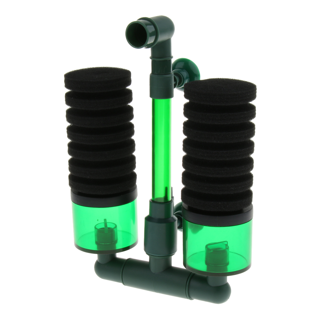 Aquarium Double Biochemical Sponge Filter Fish Tank Air Pump with ...