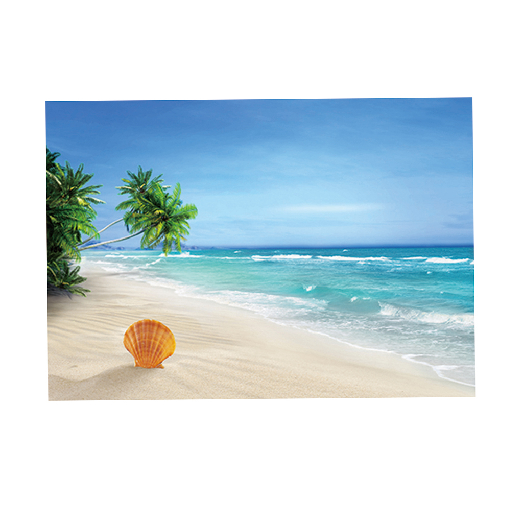 Aquarium Landscape Poster Fish Tank Beach Background Backdrop Sticker XS