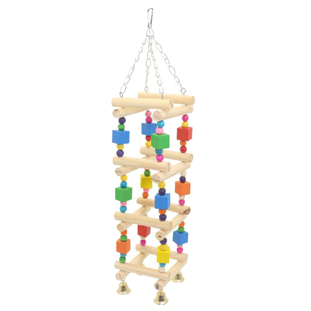 Wood Perch Gym Stand Parrots Bird Playground Parakeet Chewing Toys