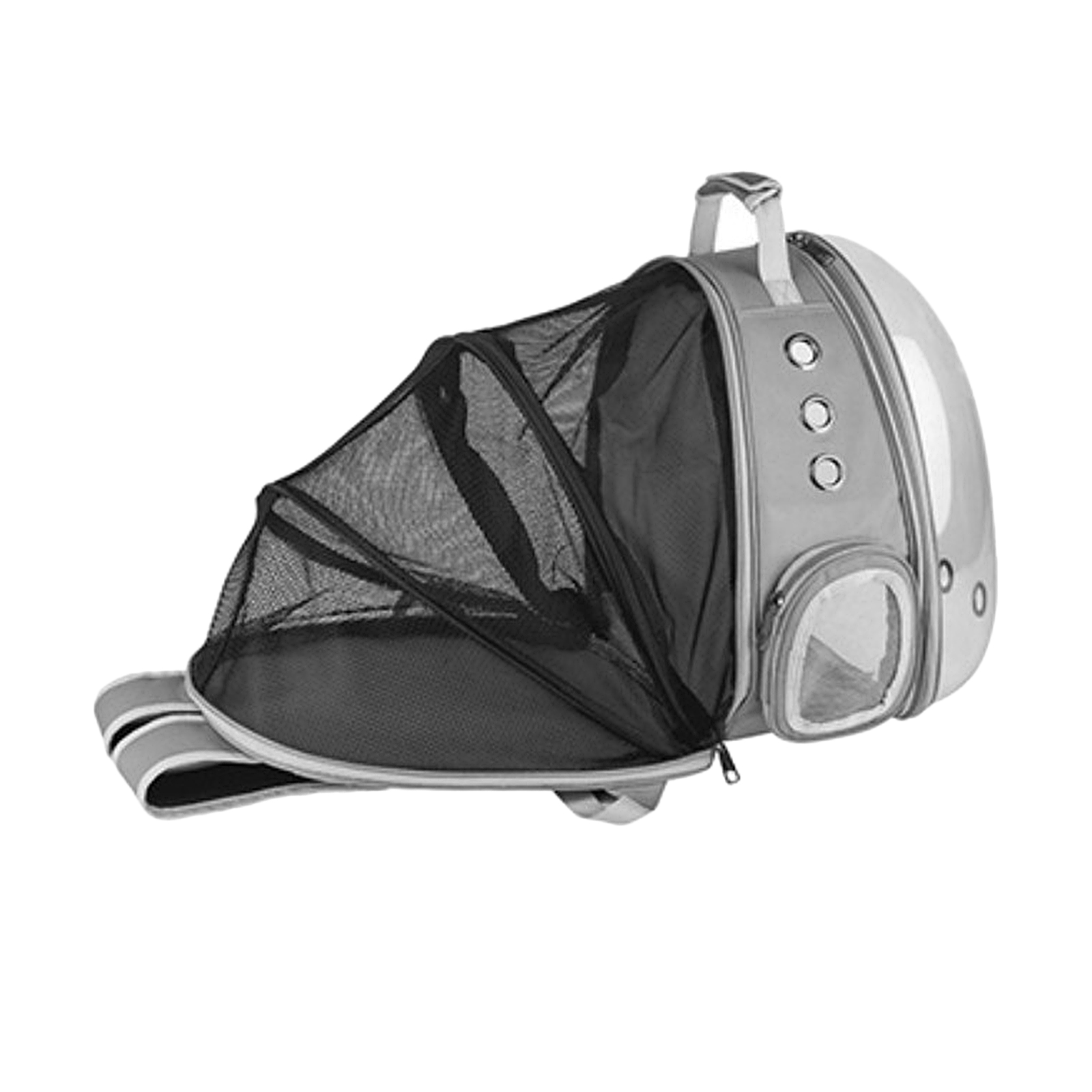 Expandable Cat Carrier Clear Bubble Backpack for Sightseeing Outdoor Gray