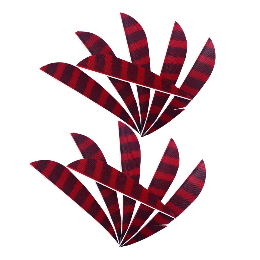 12pcs 4inch Archery Feathers Fletches Right Wing Parabolic Cut Shape Red