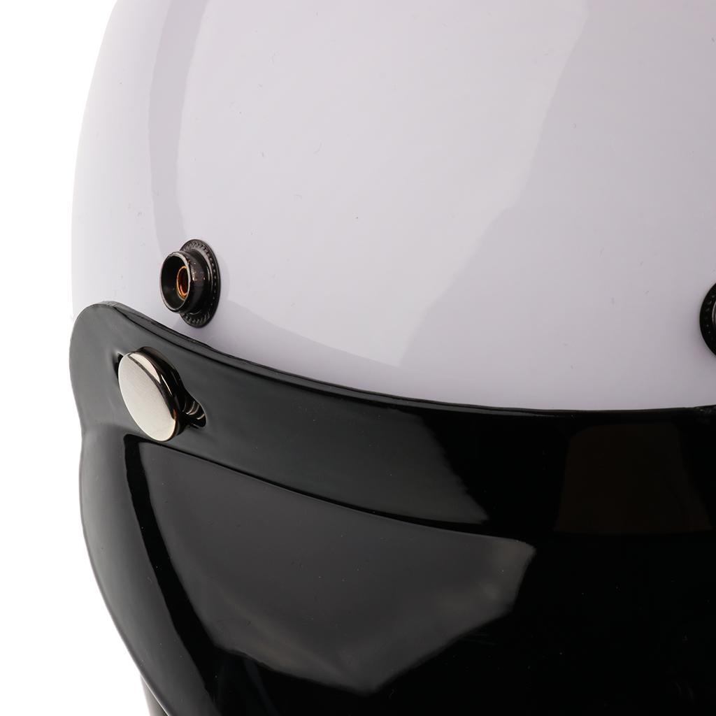 Bright White Retro Universal Motorcycle 3/4 Open Face Helmet w/ Sun