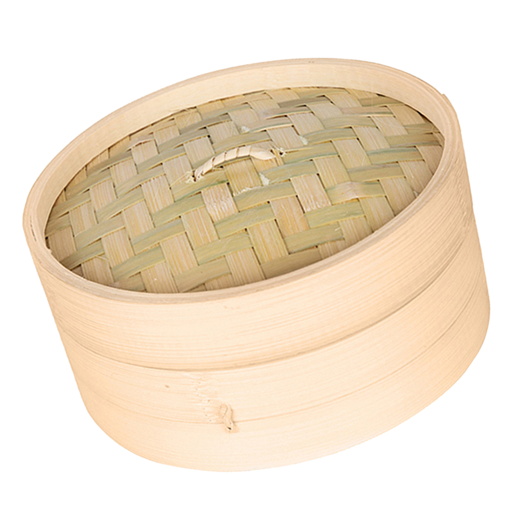 Natural Bamboo Steamer Basket Dim Sum Bamboo Steamers for Asian Cooking