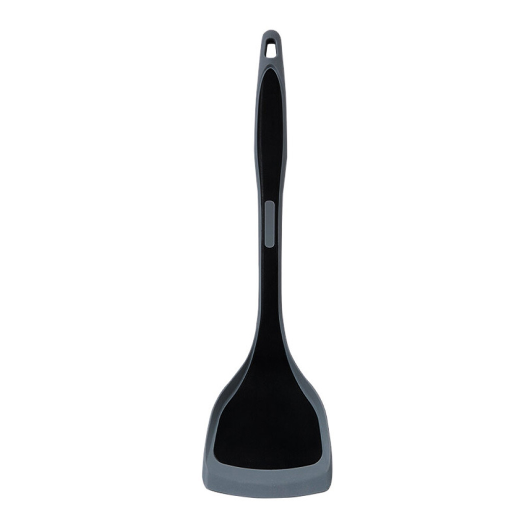 Silicone Spatula Turner Heat Resistant Utensil with Non-slip Handle - Black