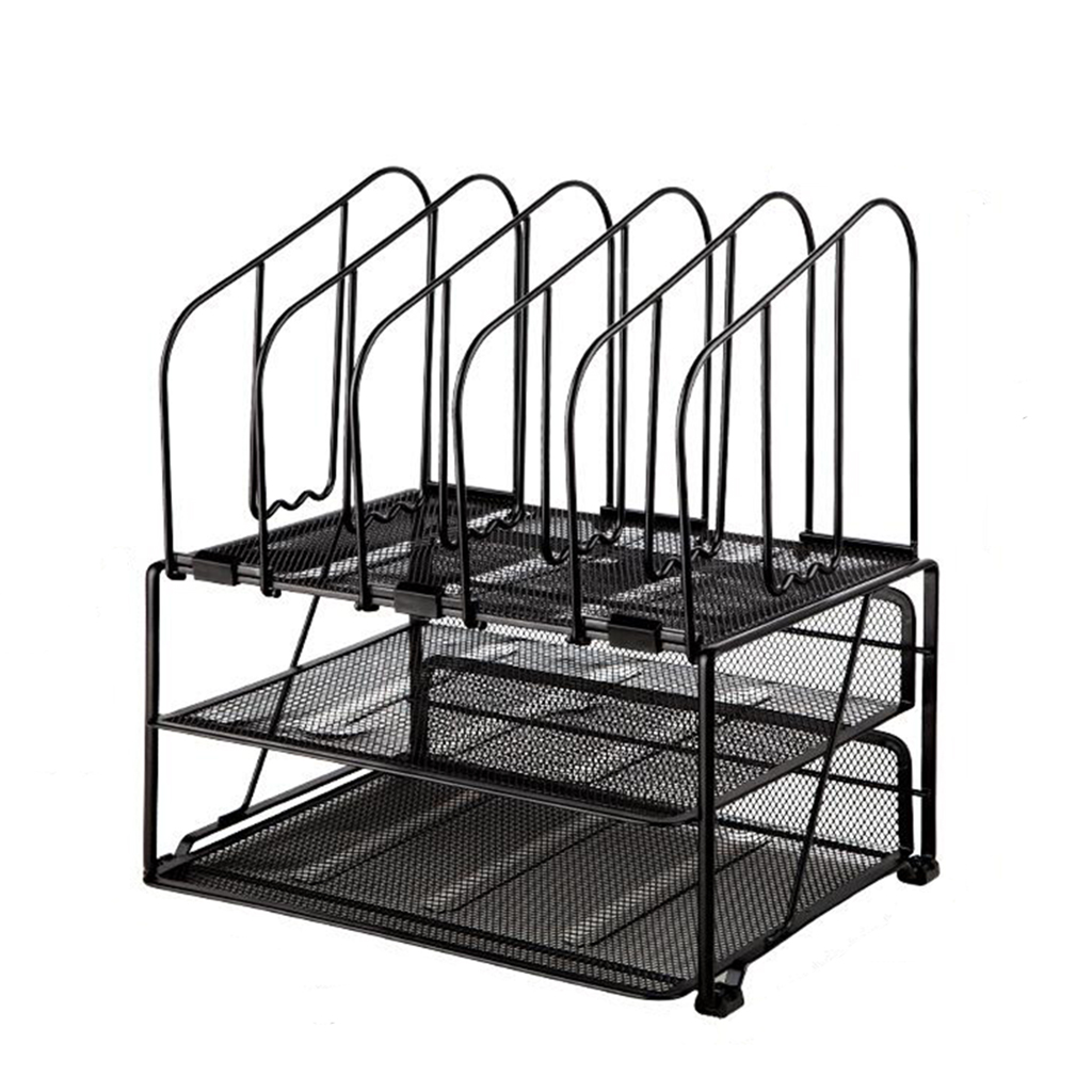 3-Tier File Storage Rack for Home Office, Desktop Organizer