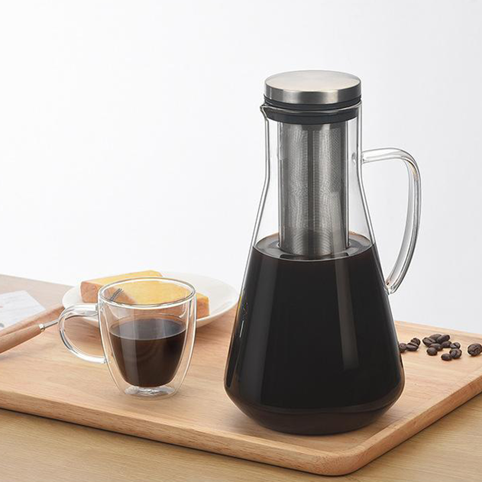 Coffee Tea Maker Pot 260x90x73mm Coffee Kettle Pot Glass Teapot 1600ml