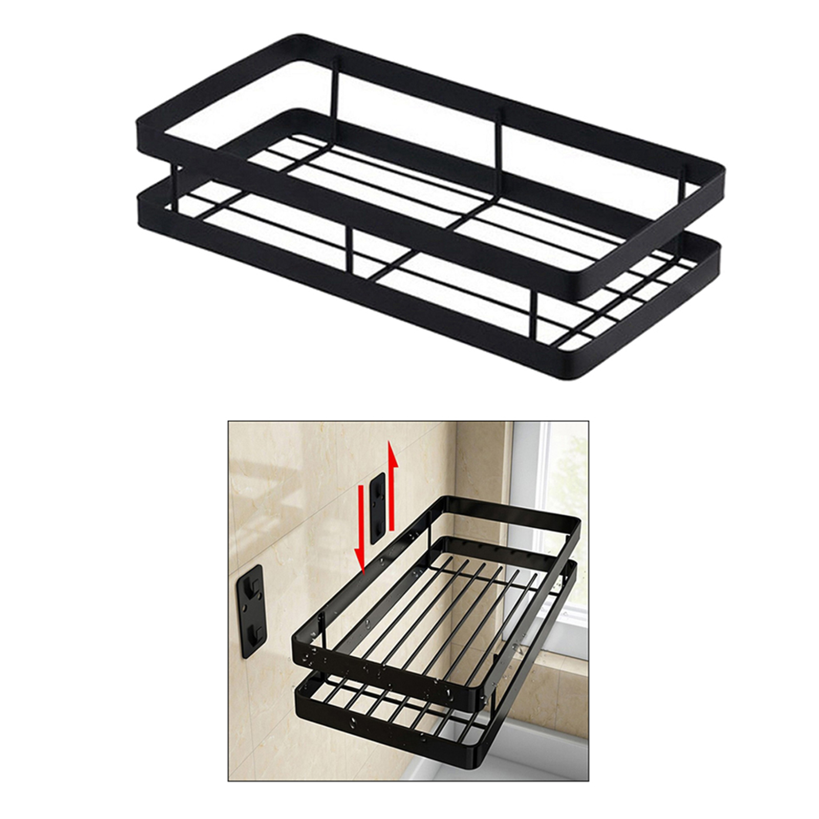 Heavy Duty Metal Shower Caddy Basket Shelf Kitchen Wall Rack Organizer 25cm