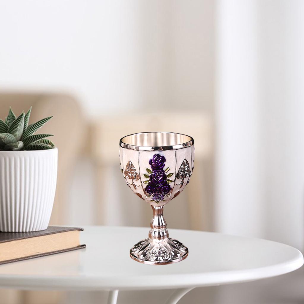 3pcs Wine Goblet Wine Embossed Cup Elegant Cup Glass 