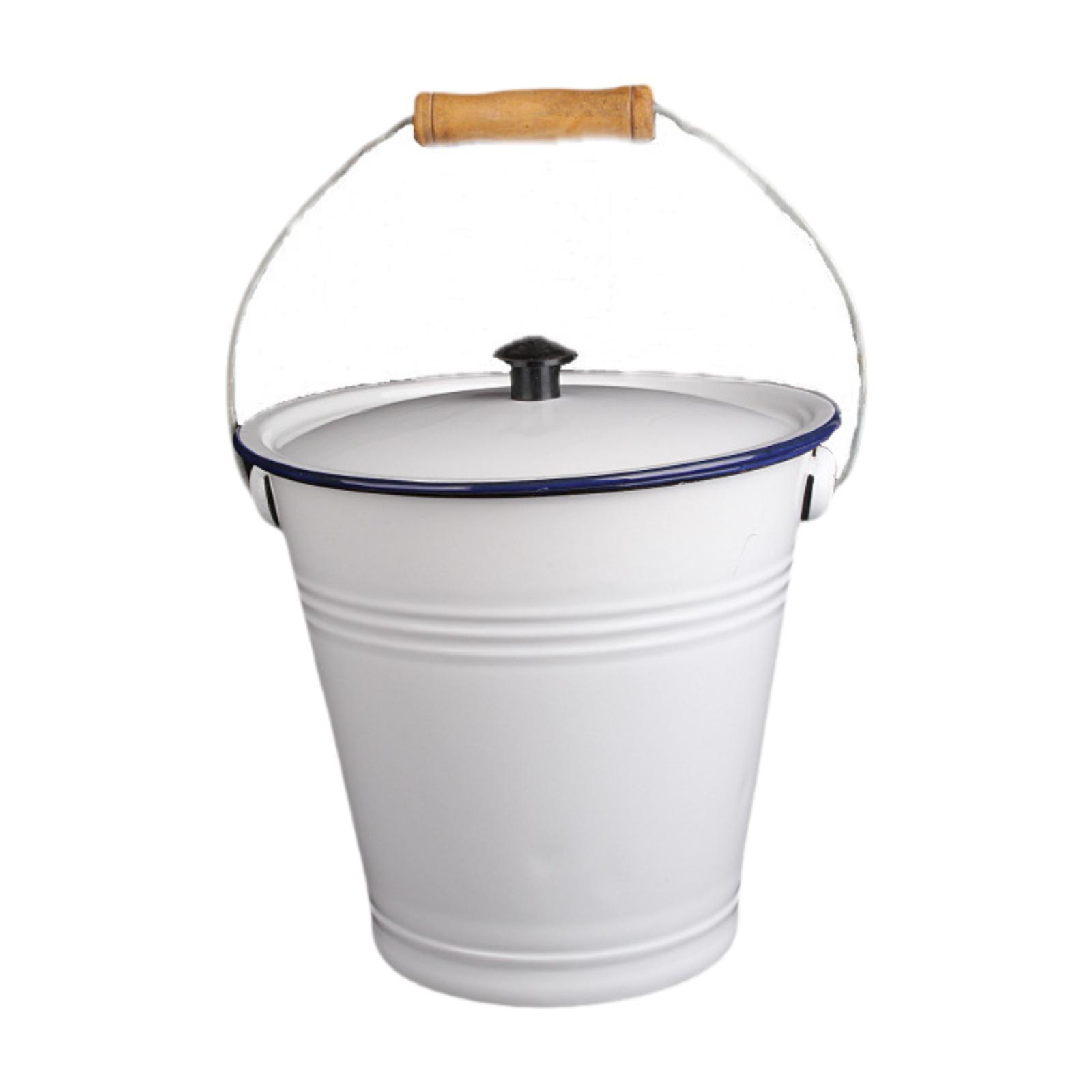 Enamel Bucket With Lid