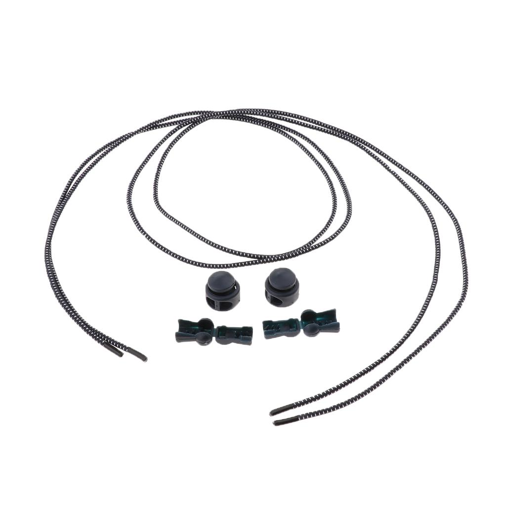 Elastic No Tie Shoelaces Sneakers Shoe String for Kids Adults Darkblue