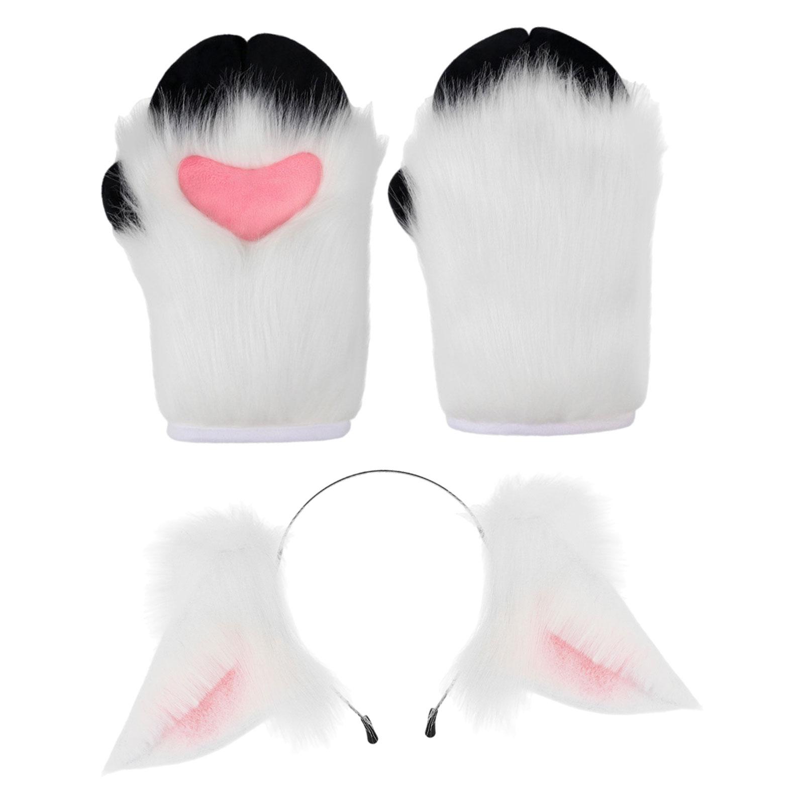 Animal Ears Headband Sheep Hoof Gloves