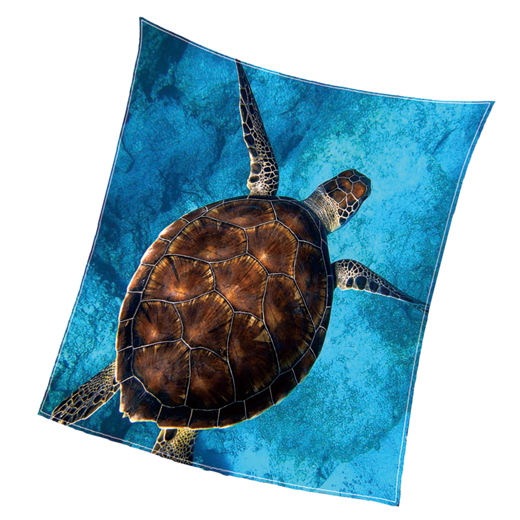 Digital Printing Flannel Blanket Soft Bed Sofa Throw Sea Turtle 130x150cm