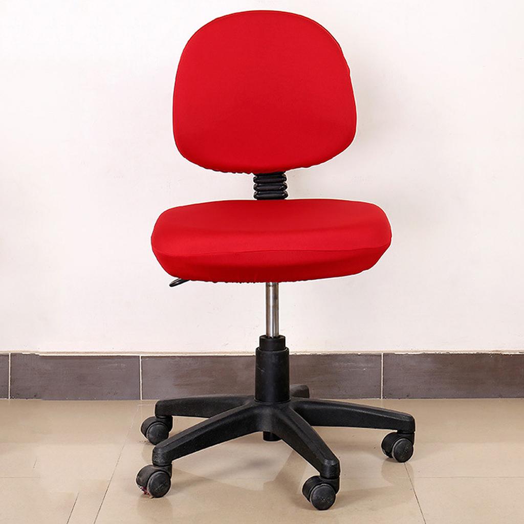 Stretch Soft Swivel Chair Slipcover Office Computer Chair Covers  Red