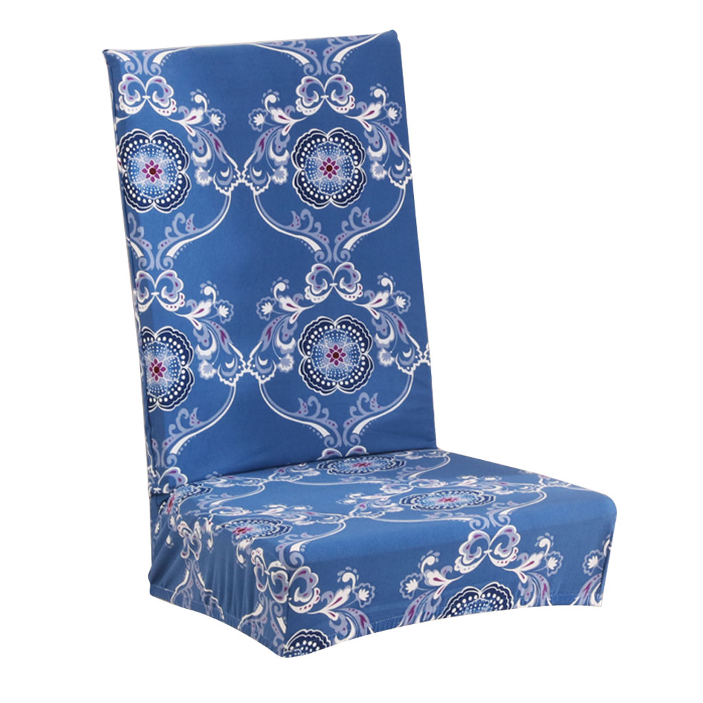 Floral Print Stretch Short Removable Dining Chair Cover Slipcovers 7