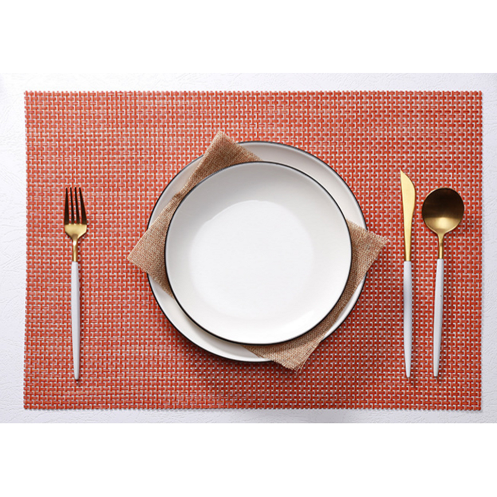 2pcs Anti-slip Table Mat Heat Pad Coaster Kitchen Dining Placemat Orange