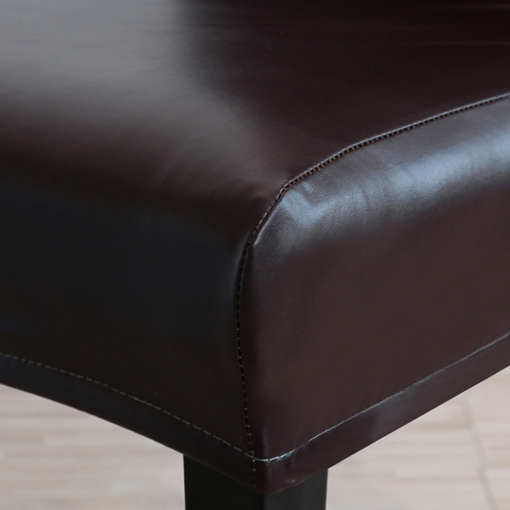 Waterproof PU Short Dining Room Chair Cover Slipcover Protector Grey