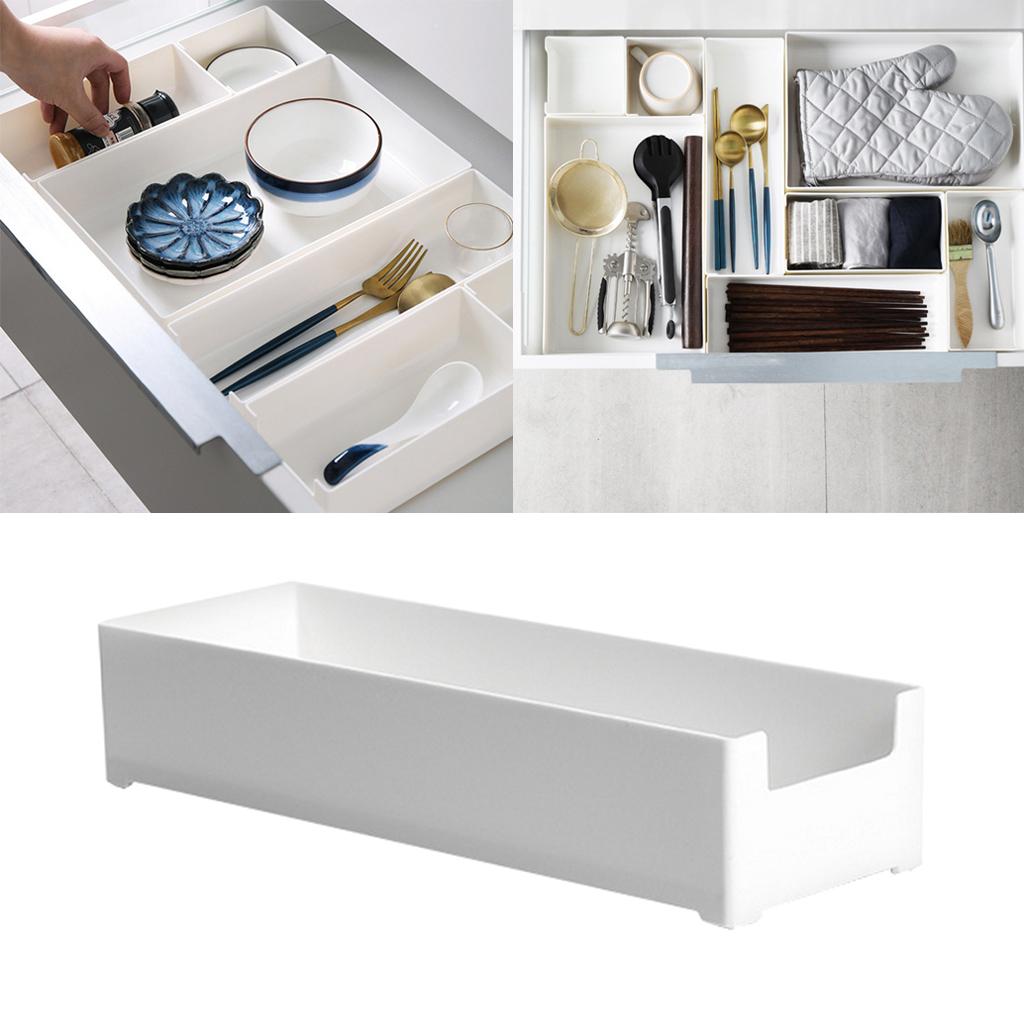 White Plastic Drawer Storage Tray Organizer  30x10x6cm