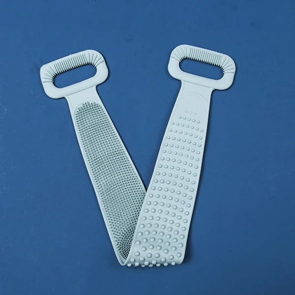 Silicone Bath Body Brush Towel Double Sided Shower Scrub Belt Long